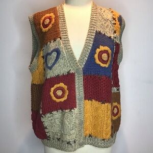 Vintage Twenty Two Soft Handknit Grandmacore, Boho Sweater Vest oversized small